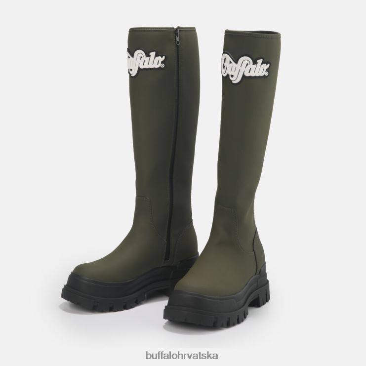 kaki Buffalo aspha rain hi boot flat vegan |čizme TDD6T232